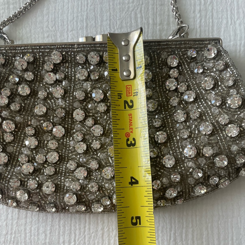 Nordstrom beaded rhinestone clutch with silver chain - Picture 13 of 13